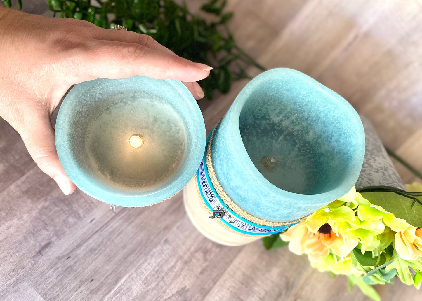 Music Note Flameless Pillar Candle Set, Cute Decorative Candles, Home Accent Lighting, Dorm room decor, back to school student teacher gift