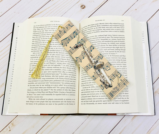 Alto Saxophone Bookmark, Vintage Sheet Music Design, Back to school, gift for musician, College music student teacher gift, music nerd, sax