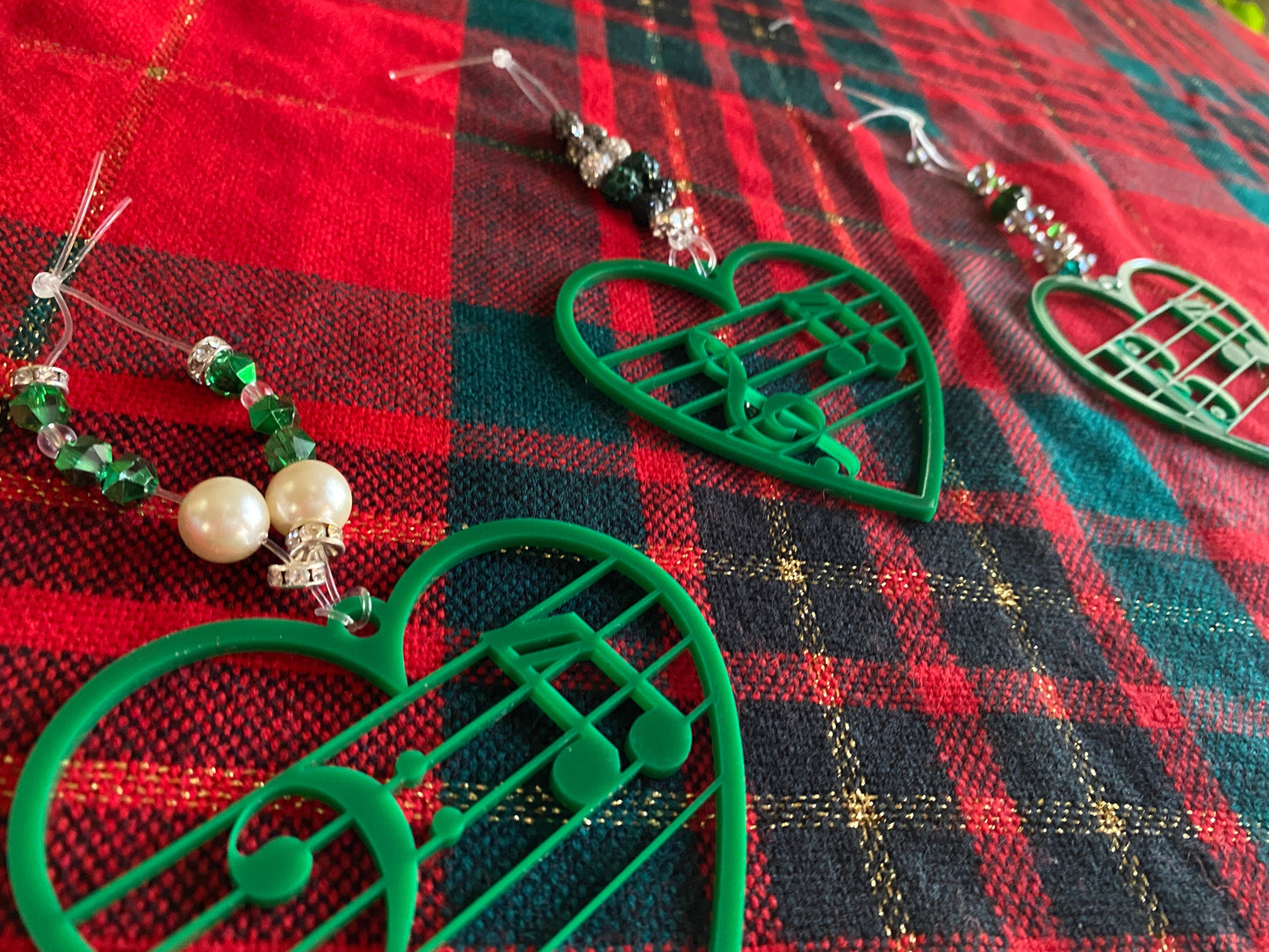 Acrylic Treble Clef Music Ornament, Treble Clef Symbol, Music car charm, Eighth notes design, Handmade gift, Music gift, rhinestone hanger