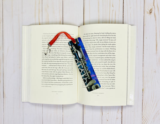 Metal Clarinet Bookmark with Purple Galaxy Design, graduation, gift for musician, music student teacher gift, gift for clarinet player