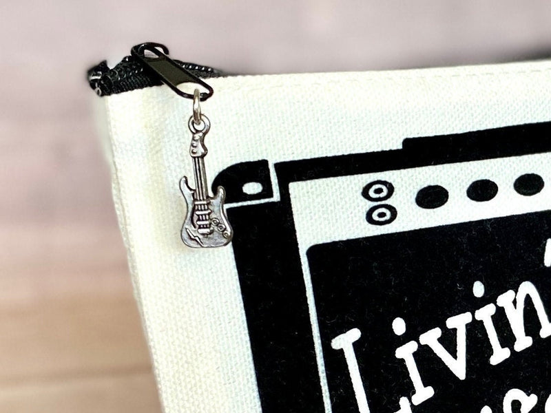 Amplifier Zipper Pouch with Charm, Spinal Tap, Living Life at 11, Guitar Gift, Funny Guitarist Gift, back to school gift college student