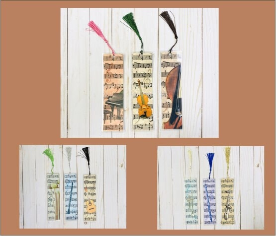 Viola Bookmark, Vintage Sheet Music Design, graduation, gift for musician, College music student teacher gift, for viola player, grad
