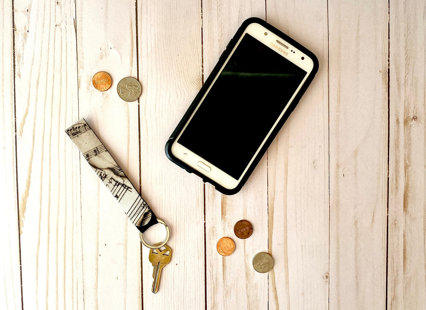 Music Notes Photo Wristlet Keychain, Strap Chain Lanyard, Fun Musician Key Accessories, For Music Student Teacher, Band Gift for Him for Her