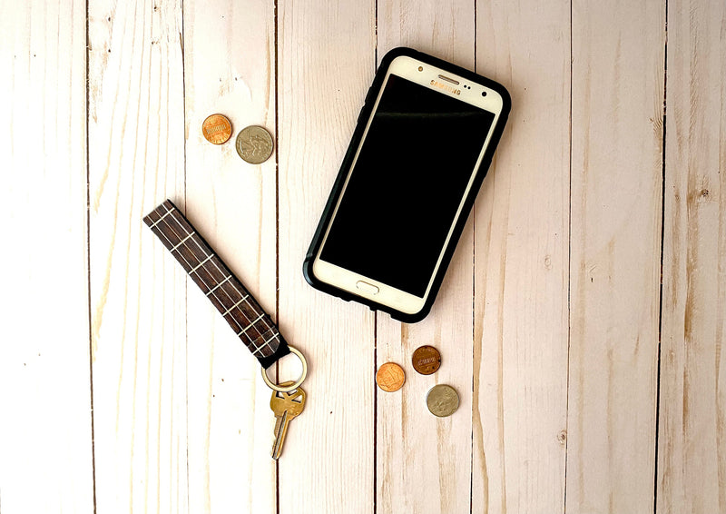 Electric Guitar Photo Wristlet Keychain, Strap Lanyard, Guitarist Musician Key Accessories, Music Student Teacher, Band Gift for Him for Her