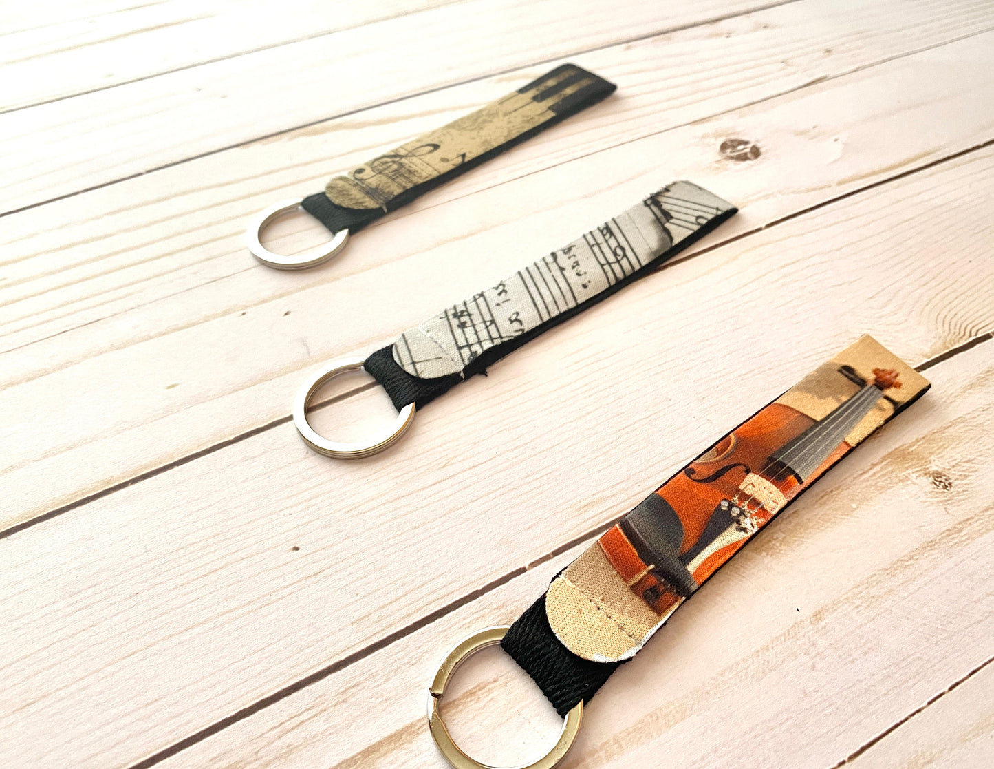 Music Photo Wristlet Keychain, Instrument Lanyard, Fun Musician Key Accessories, For Music Student Teacher, Band Gift for Him for Her, grad
