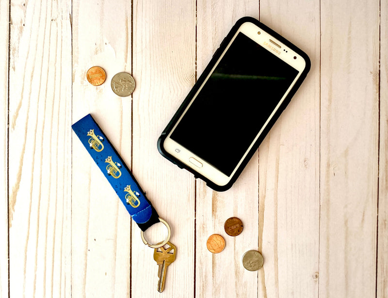 Trombone Photo Wristlet Keychain, Strap Lanyard, For Trombone Player, Band Gift for Him for Her, music key ring, Musician gift, soft