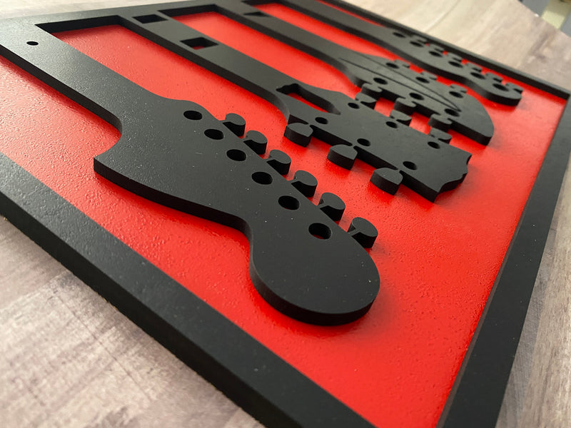 Guitar Wall Art, Music Lover Gift, Wood Guitar Art, Guitar Headstocks, Guitarist Wall Decor, Music Room Art, Guitarist Gift, Music Decor