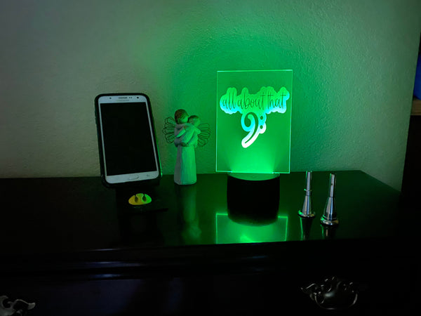 All About That Bass LED lamp, engraved acrylic light, bass guitar gift, music decor, for bass guitar player, bass clef nightlight