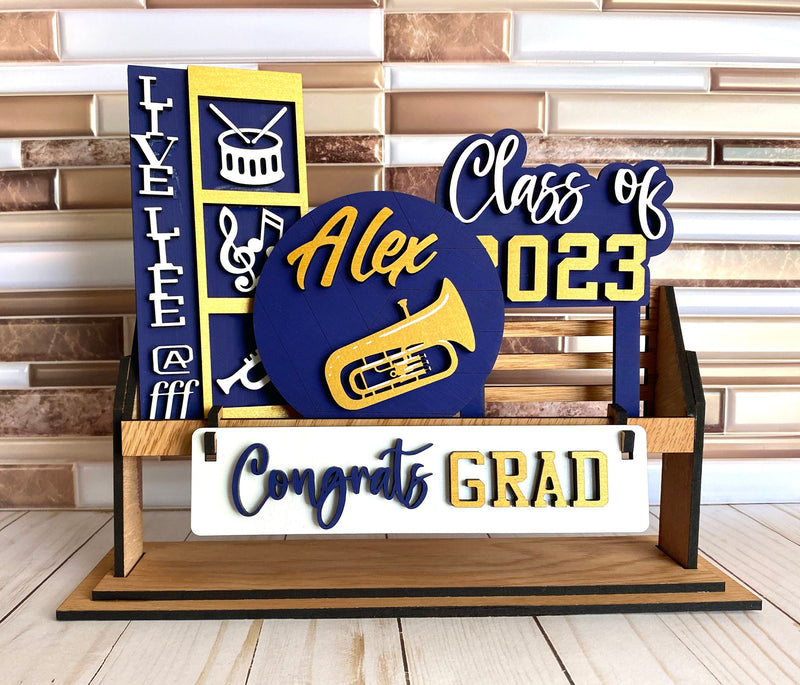 PERSONALIZED Musician Graduate Interchangeable Shelf Decor Set